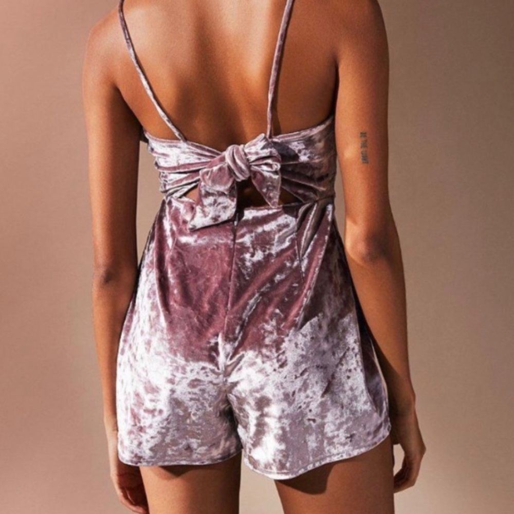Urban outfitter rose velvet Romper